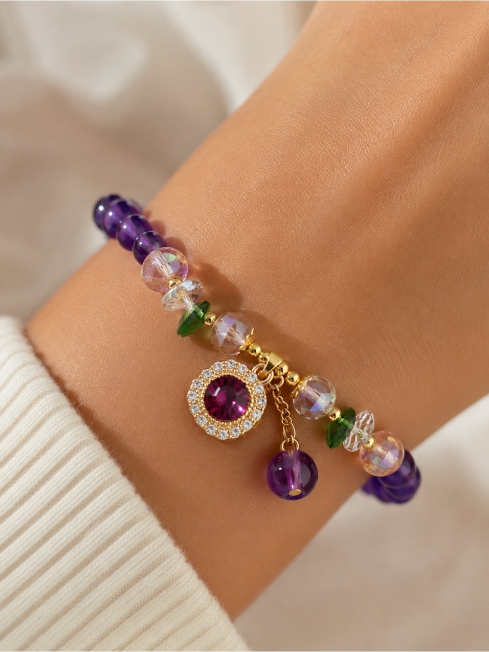 Amethyst Beaded Bracelet
